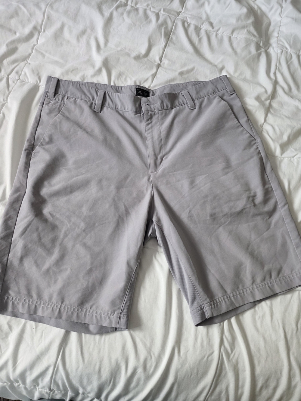 adidas Light Gray Flat Front Golf Shorts